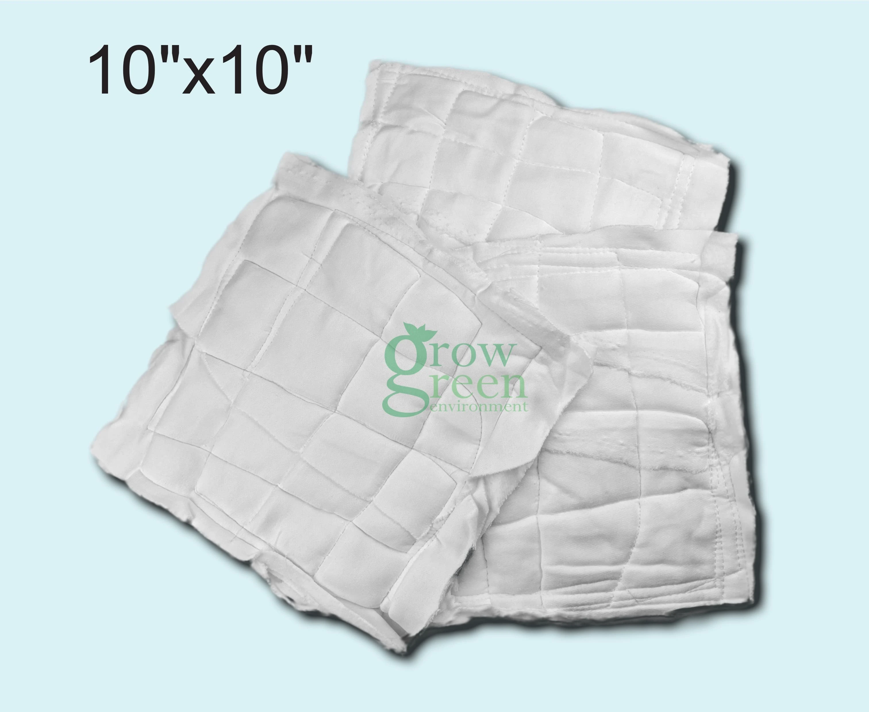 ผ้าเย็บวนขาว 10x10