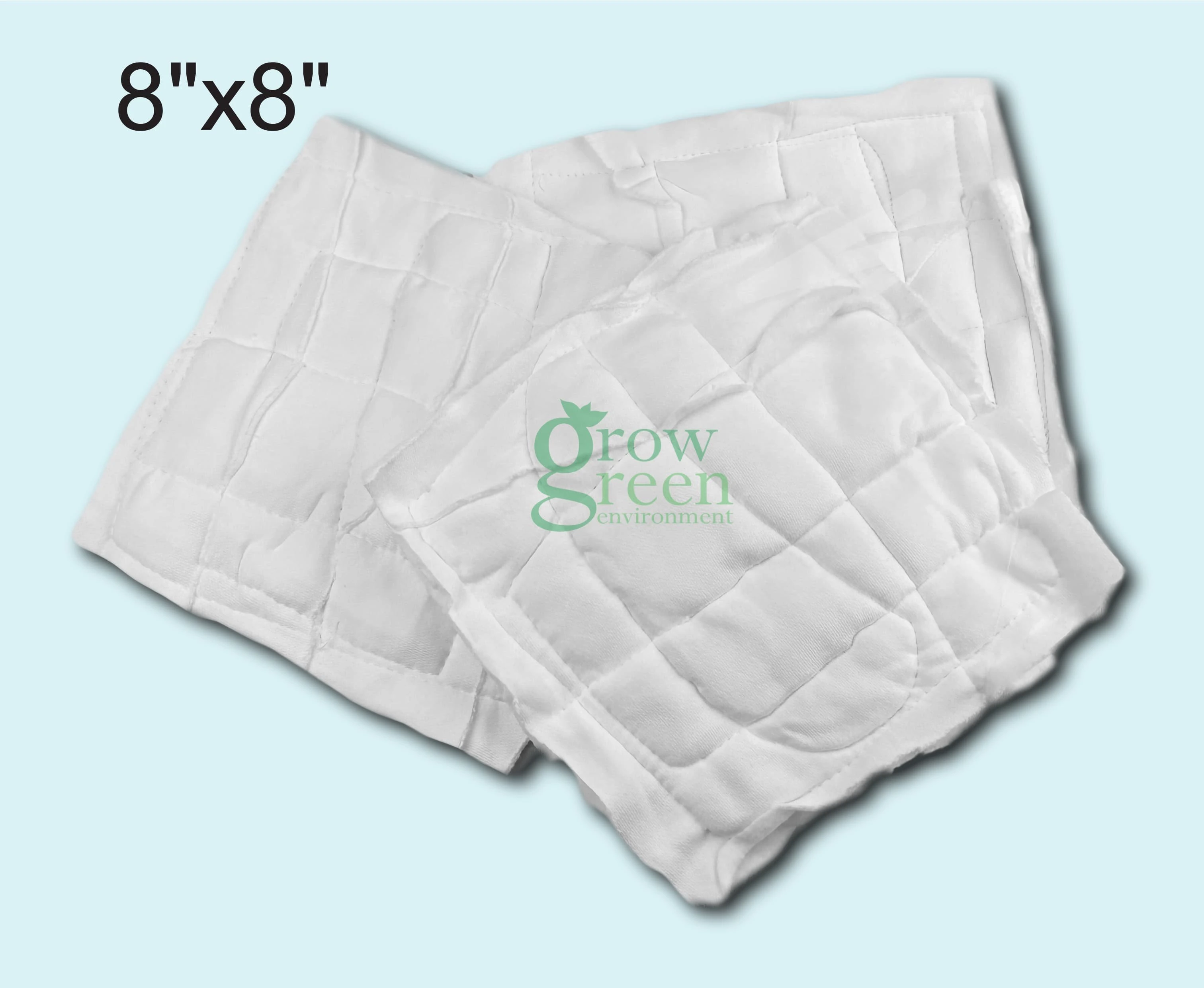 ผ้าเย็บวนขาว 8x8